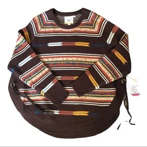 NWT Cotton & Rye SW Boho Sweater, Sz XL
